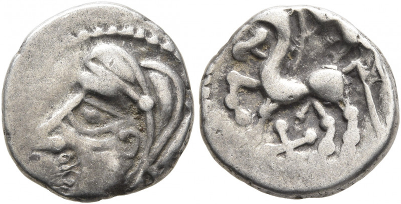 CENTRAL GAUL. Bituriges Cubi. Circa 80-50 BC. Quinarius (Silver, 13 mm, 1.94 g, ...