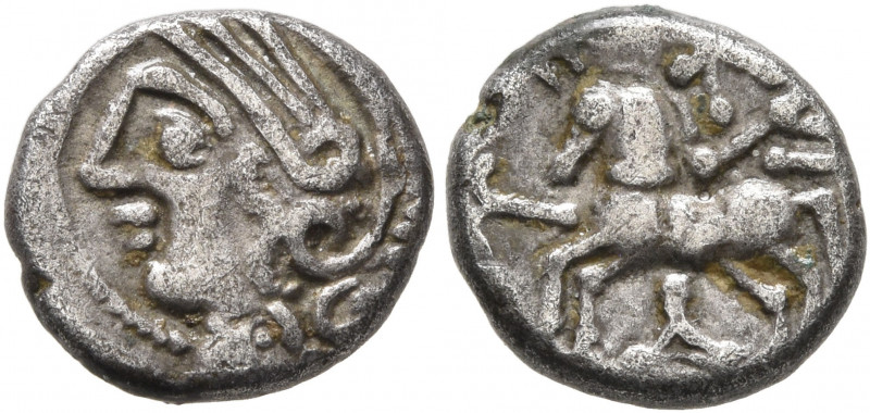 CENTRAL GAUL. Lingones. Circa 1st century BC. Quinarius (Silver, 10 mm, 1.49 g, ...
