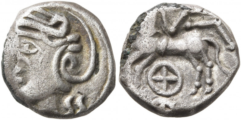 CENTRAL GAUL. Lingones. Circa 1st century BC. Quinarius (Subaeratus, 12 mm, 1.54...