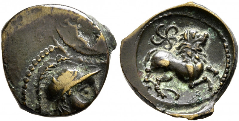 CENTRAL GAUL. Santones. Mid 1st century BC. AE (Bronze, 14 mm, 1.91 g, 3 h). [VR...