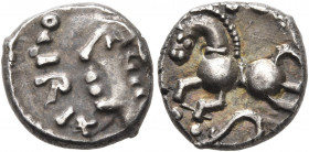 CENTRAL GAUL. Sequani. Togirix, circa mid 1st century BC. Quinarius (Silver, 12 mm, 1.94 g, 12 h). [T]OGIRIX Celticized head of Roma to left. Rev. [TO...