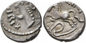 CENTRAL GAUL. Sequani. Togirix, circa mid 1st century BC. Quinarius (Silver, 14 mm, 2.00 g, 2 h). [TO]GIRIX Celticized head of Roma to left. Rev. [TO]...