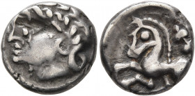 SOUTHERN GAUL. Allobroges. Circa 100-75 BC. Drachm (Silver, 13 mm, 2.40 g, 9 h), 'au profil réaliste' type. Laureate head of Apollo to left. Rev. Hors...