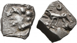 SOUTHERN GAUL. Ruteni. Late 2nd-early 1st century BC. Drachm (Silver, 12 mm, 2.07 g, 9 h), 'au sanglier' type. Celticized male head to left. Rev. Boar...