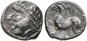 CENTRAL EUROPE. Noricum (East). Circa 2nd-1st centuries BC. Obol (Silver, 10 mm, 0.77 g, 12 h), 'Gjurgjevac' type. Diademed male head to left. Rev. Ce...
