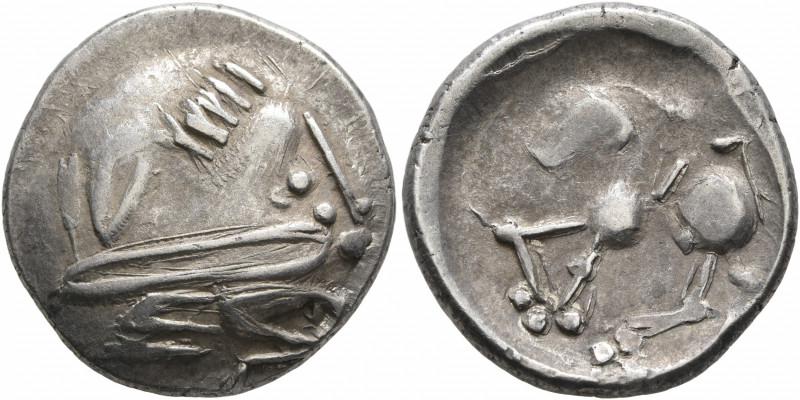 LOWER DANUBE. Uncertain tribe. Circa 2nd century BC. Tetradrachm (Silver, 21 mm,...