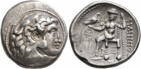 LOWER DANUBE. Uncertain tribe. Circa 2nd century BC. Tetradrachm (Silver, 27 mm, 16.86 g, 10 h), imitating Philip III of Macedon. Celticized head of H...