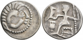 LOWER DANUBE. Uncertain tribe. Circa 2nd-1st centuries BC. Drachm (Silver, 19 mm, 2.48 g, 11 h), imitating Alexander III of Macedon. Celticized head o...