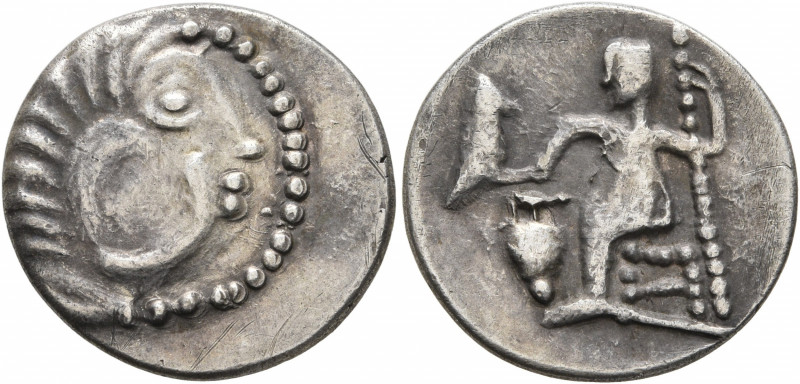 LOWER DANUBE. Uncertain tribe. Circa 2nd-1st centuries BC. Drachm (Silver, 19 mm...