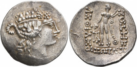 LOWER DANUBE. Imitations of Maroneia. Late 2nd-1st century BC. Tetradrachm (Silver, 31 mm, 15.72 g, 12 h). Celticized head of Dionysos to right, weari...