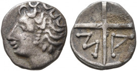 GAUL. Massalia. Circa 125-75 BC. Obol (Silver, 9 mm, 0.44 g). Bare head of Apollo to left. Rev. M-A within wheel of four spokes. Maurel 406 ff. Nicely...
