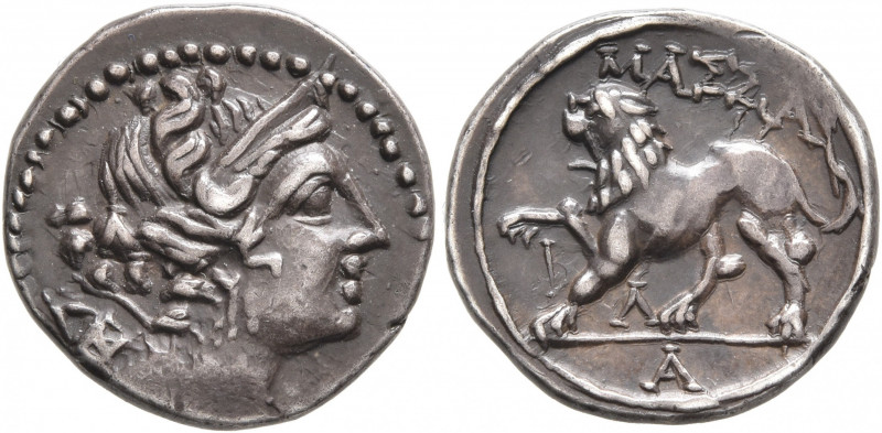 GAUL. Massalia. Circa 125-90 BC. Drachm (Silver, 16 mm, 2.82 g, 4 h). Laureate h...