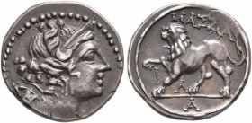 GAUL. Massalia. Circa 125-90 BC. Drachm (Silver, 16 mm, 2.82 g, 4 h). Laureate head of Artemis to right, wearing pendant earring and pearl necklace an...