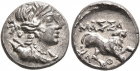 GAUL. Massalia. Circa 125-90 BC. Drachm (Silver, 14 mm, 2.66 g, 5 h). Diademed head of Artemis to right, wearing pendant earring and pearl necklace an...