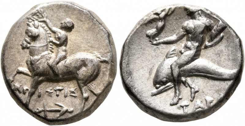 CALABRIA. Tarentum. Circa 272-240 BC. Didrachm or Nomos (Silver, 18 mm, 6.54 g, ...