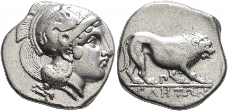 LUCANIA. Velia. Circa 340-334 BC. Didrachm or Nomos (Silver, 20 mm, 7.44 g, 11 h...