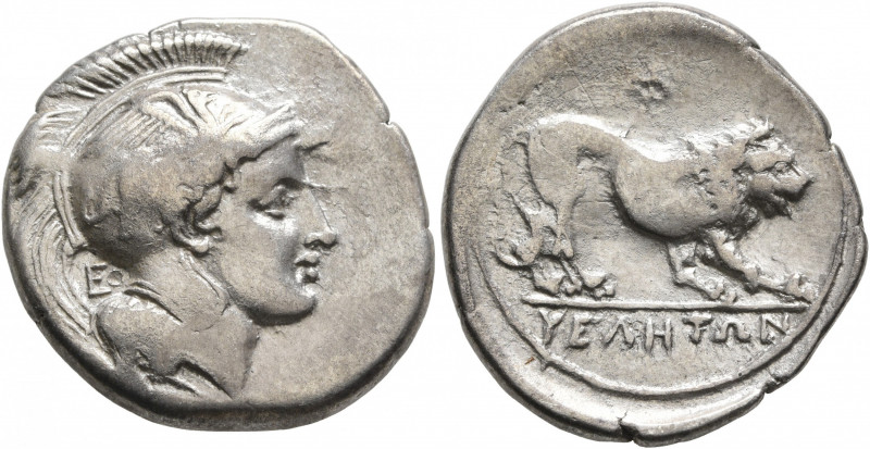 LUCANIA. Velia. Circa 340-334 BC. Didrachm or Nomos (Silver, 24 mm, 7.50 g, 8 h)...