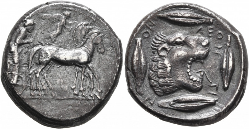 SICILY. Leontini. Circa 476-466 BC. Tetradrachm (Silver, 24 mm, 17.00 g, 1 h). C...