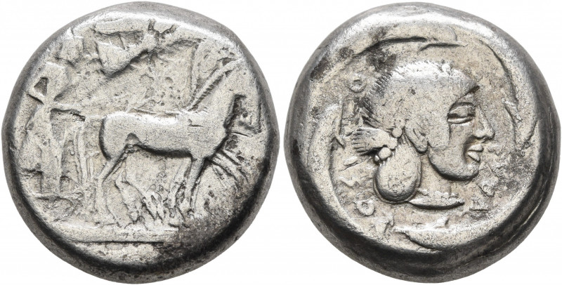 SICILY. Syracuse. Deinomenid Tyranny, 485-466 BC. Tetradrachm (Silver, 22 mm, 17...