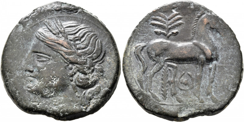 CARTHAGE. Second Punic War. Circa 220-215 BC. Trishekel (Silver, 29 mm, 18.10 g,...