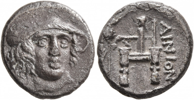 THRACE. Ainos. Circa 357-342/1 BC. Drachm (Silver, 16 mm, 3.64 g, 12 h). Head of...