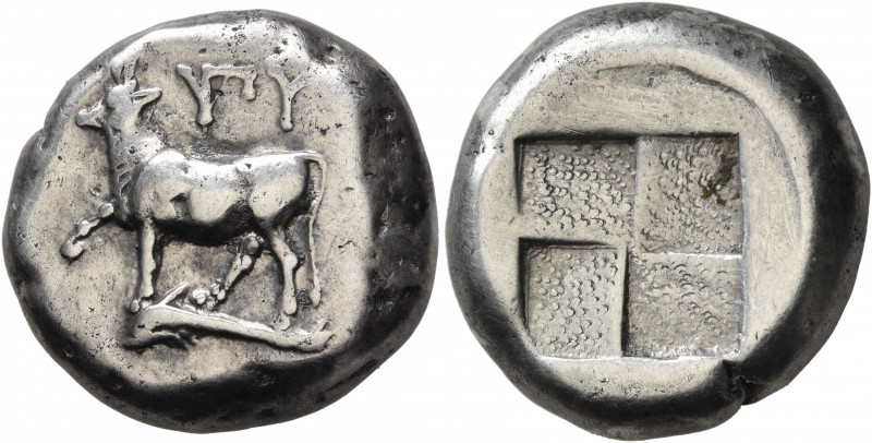 THRACE. Byzantion. Circa 387/6-340 BC. Tetradrachm (Silver, 21 mm, 15.03 g), Rho...