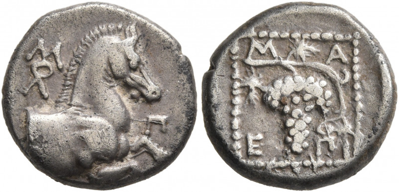 THRACE. Maroneia. Circa 398/7-386/5 BC. Triobol (Silver, 13 mm, 2.70 g, 1 h), Mo...