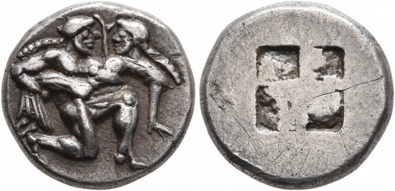 ISLANDS OFF THRACE, Thasos. Circa 500-480 BC. Drachm (Silver, 15 mm, 4.19 g). Nu...