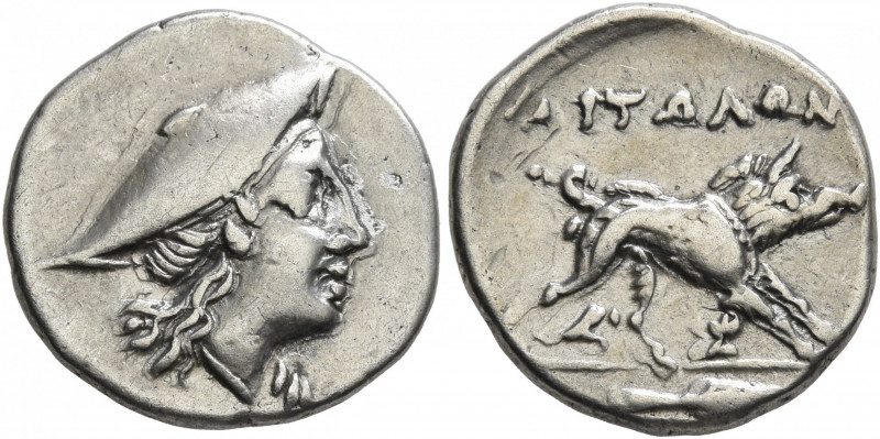 AITOLIA, Aitolian League. Circa 170-160 BC. Triobol (Silver, 15 mm, 2.47 g, 10 h...