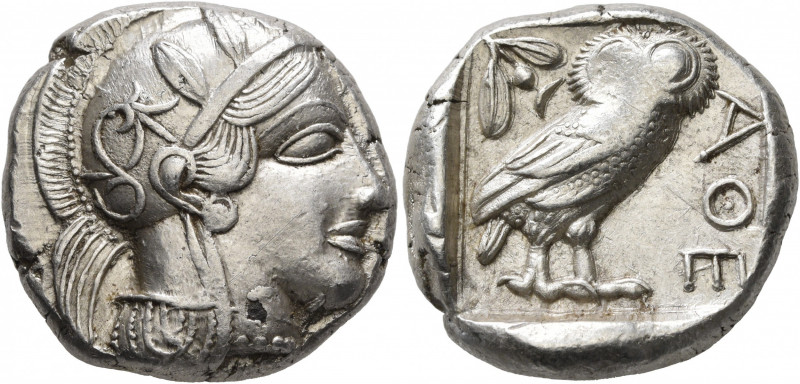 ATTICA. Athens. Circa 430s-420s BC. Tetradrachm (Silver, 24 mm, 17.24 g, 6 h). H...