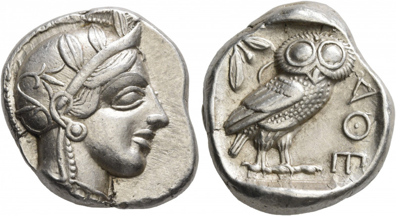 ATTICA. Athens. Circa 430s-420s BC. Tetradrachm (Silver, 25 mm, 17.23 g, 8 h). H...