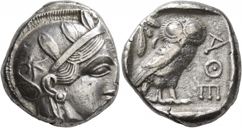 ATTICA. Athens. Circa 430s-420s BC. Tetradrachm (Silver, 25 mm, 17.00 g, 7 h). H...