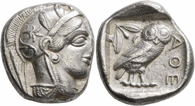 ATTICA. Athens. Circa 430s-420s BC. Tetradrachm (Silver, 25 mm, 17.19 g, 8 h). H...