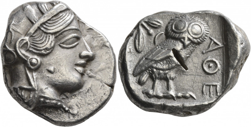 ATTICA. Athens. Circa 420s-404 BC. Tetradrachm (Silver, 27 mm, 17.00 g, 10 h). H...