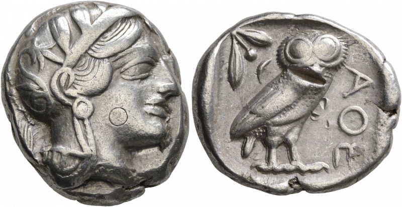 ATTICA. Athens. Circa 420s-404 BC. Tetradrachm (Silver, 25 mm, 16.97 g, 3 h). He...