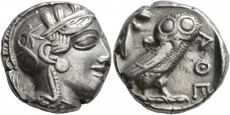 ATTICA. Athens. Circa 420s-404 BC. Tetradrachm (Silver, 23 mm, 17.10 g, 9 h). He...