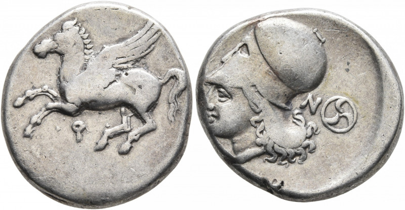 CORINTHIA. Corinth. Circa 350-300 BC. Stater (Silver, 22 mm, 8.50 g, 1 h). Ϙ Peg...