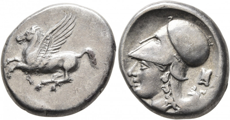 CORINTHIA. Corinth. Circa 350-300 BC. Stater (Silver, 21 mm, 8.64 g, 6 h). Ϙ Peg...