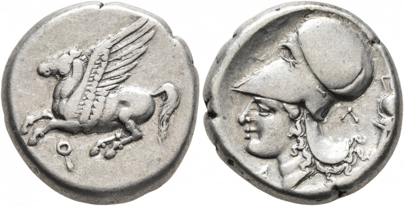 CORINTHIA. Corinth. Circa 375-300 BC. Stater (Silver, 19 mm, 8.66 g, 2 h). Ϙ Peg...