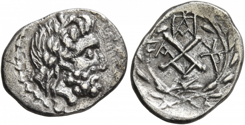 ACHAIA, Achaian League. Elis. Circa 88-30 BC. Triobol or Hemidrachm (Silver, 16 ...