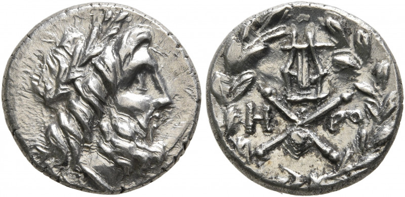 ACHAIA, Achaian League. Megara. Circa 175-168 BC. Triobol or Hemidrachm (Silver,...