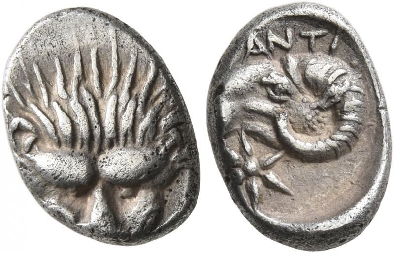 CIMMERIAN BOSPOROS. Pantikapaion. Circa 390-380 BC. Diobol (Silver, 12 mm, 1.34 ...