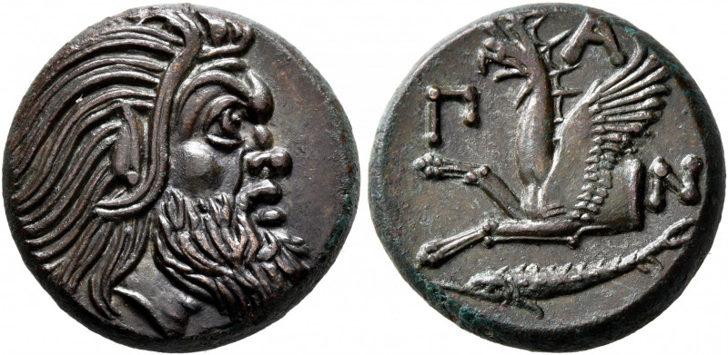 CIMMERIAN BOSPOROS. Pantikapaion. Circa 310-304/3 BC. AE (Bronze, 21 mm, 7.27 g,...