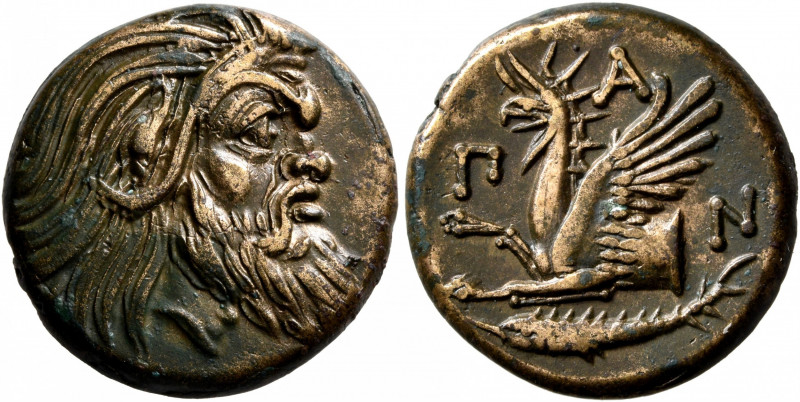 CIMMERIAN BOSPOROS. Pantikapaion. Circa 310-304/3 BC. AE (Bronze, 21 mm, 7.36 g,...