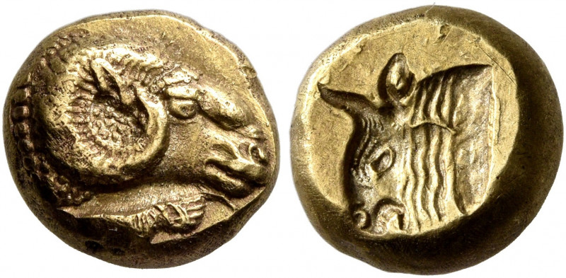 LESBOS. Mytilene. Circa 521-478 BC. Hekte (Electrum, 10 mm, 2.56 g, 1 h). Head o...