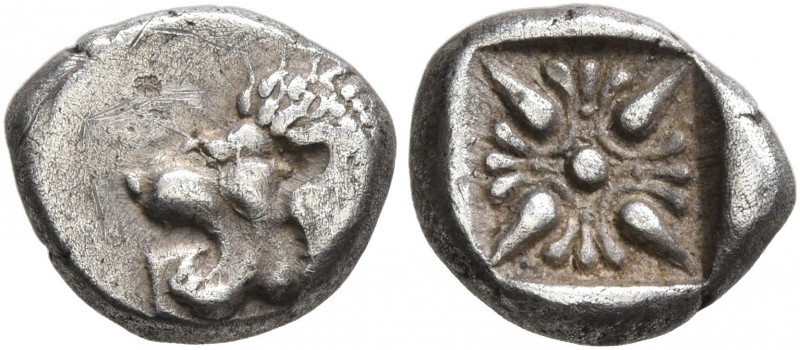 IONIA. Miletos. Late 6th-early 5th century BC. Diobol (Silver, 9 mm, 1.09 g). Fo...