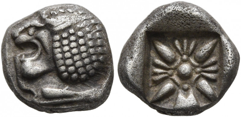 IONIA. Miletos. Late 6th-early 5th century BC. Diobol (Silver, 10 mm, 1.14 g). F...