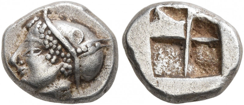 IONIA. Phokaia. Circa 521-478 BC. Diobol (Silver, 10 mm, 1.33 g). Head of a nymp...