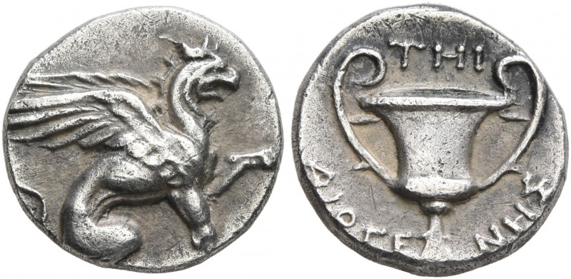 IONIA. Teos. Circa 370-340 BC. Hemidrachm (Silver, 12 mm, 1.49 g, 11 h), Diogene...