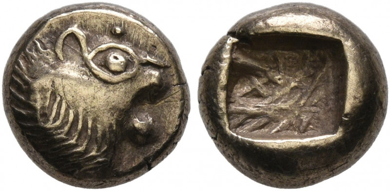 IONIA. Uncertain. Circa 600-550 BC. Hemihekte – 1/12 Stater (Electrum, 8 mm, 1.1...